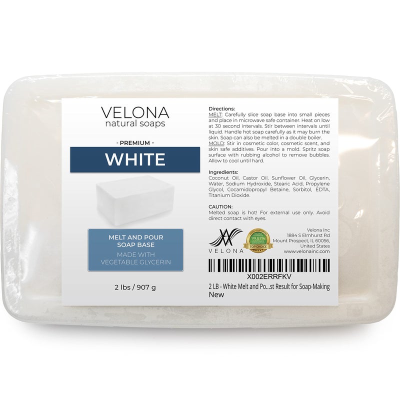 velona 2 LB - White Melt and Pour Soap Base SLS/SLES free | Natural Bars for The Best Result for Soap-Making - Image 2